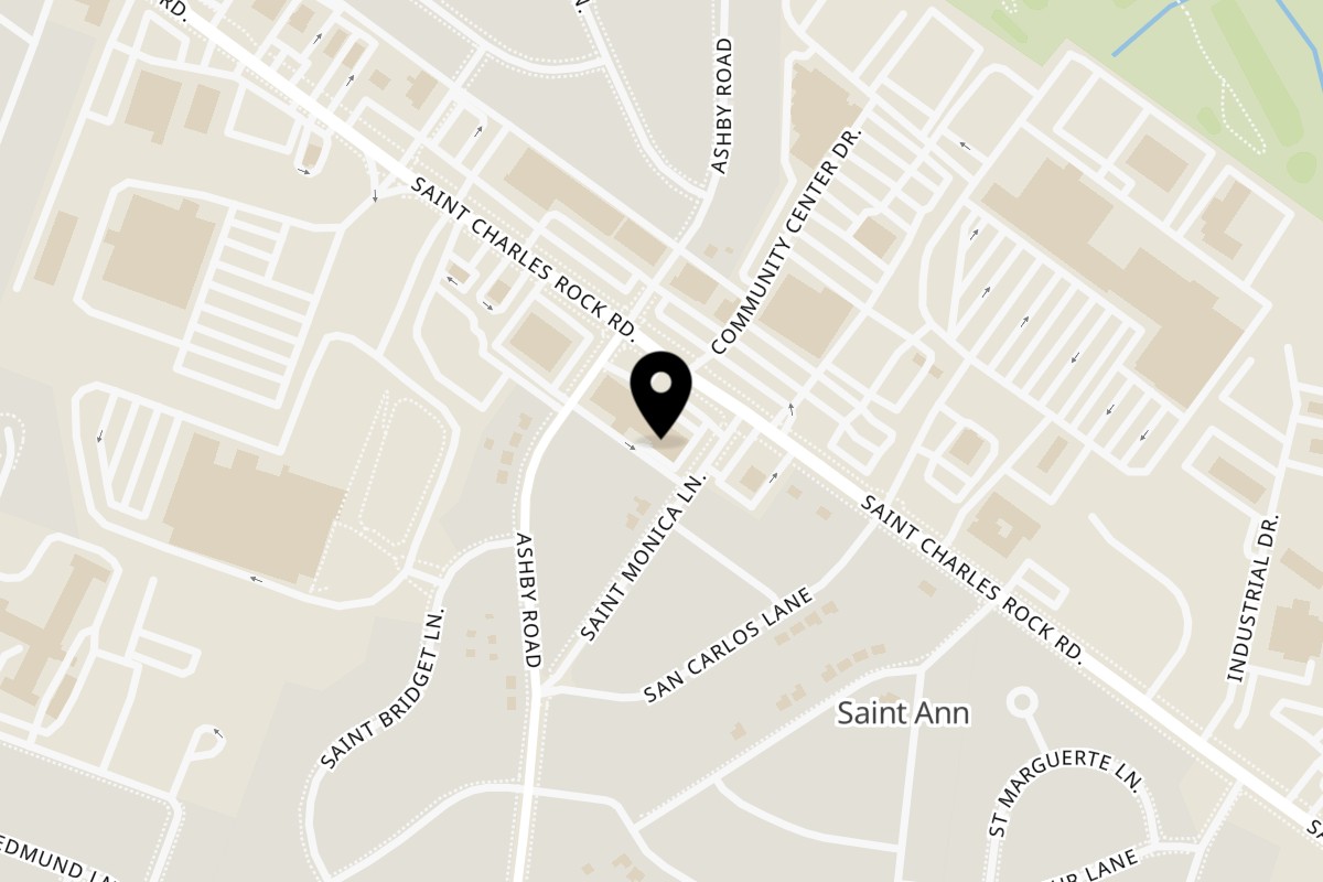 Map showing the location of Busloop Burgers Charles Rock Rd on 10462 St Charles Rock Rd in St Ann